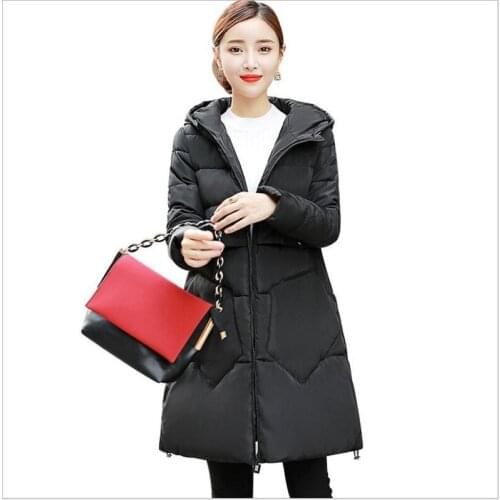 New Arrival Winter Women Jacket 2018 Fashion Long Sleeve A-Line Down Cotton Jacket Women Hooded Thicken Warm Winter Coats Q866