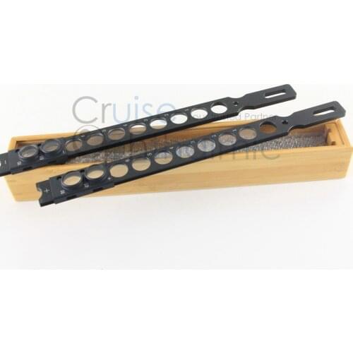 New Aluminium Retinoscopy Rack Set 2P18P Bamboo Luxury Packing | Add on 0.50 and 10.00 Lenses | Aluminium Handel