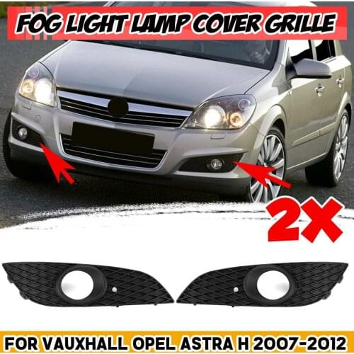 A Pair Car Front Fog Light Grille Grill Fog Lamp Grille Cover For Vauxhall For Opel For Astra H 2007-2012 1400409 1400410 ABS