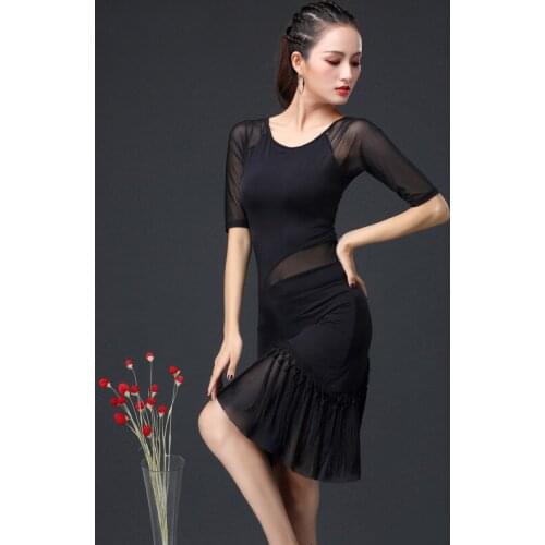 Latin dance dress adult new dance practice clothes women suit sexy performance dress-HD6131B