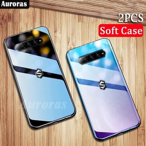 Auroras 2 pcs Clear Water Soft Case For Xiaomi BlackShark 4 Case Transparent Phone Cover For Black Shark 4 Pro Clear Case