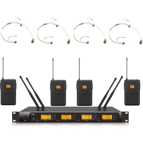 Bolymic professional 4 channels wireless microphone Headset Headworn condenser mic microfono