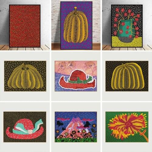 Yayoi Kusama Purple Pumpkin Wall Art Printed Oil Painting on Canvas Painting Wall Picture for Home Bedroom Decor Cuadros
