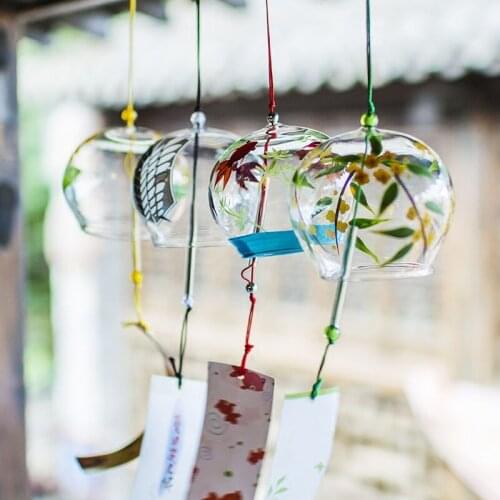 Romantic glass sakura wind bells Japanese style edo balcony decoration wind chime girl gifts