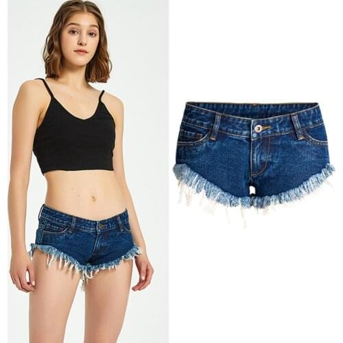 Sexy Women Denim Shorts Tassel Mini Jeans Short Trousers Wide Leg Low Waist Summer Booty Shorts Push Up Plus Size Streatwear