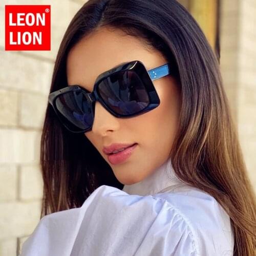 LeonLion Square Woman Sunglasses 2021 Vintage Shades for Female Oversized Sun Glasses Women Vintage Eyewear Frame oculos UV400