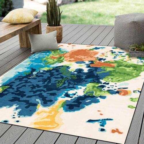 Modern Fashion Anti-Slip Tapete Abstract Colorful Oil Painting Pattern Carpet Living Room Table Area Rugs Bath Hallway Door Mat