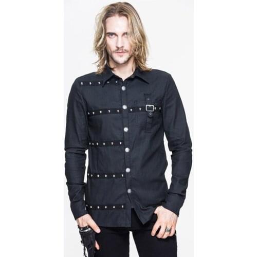 Steampunk Mens Shirt Long Sleeve Slim Fit Mens Shirts Single Breasted Top Shirts Blouses Casual Shirts Cheap-clothes-china