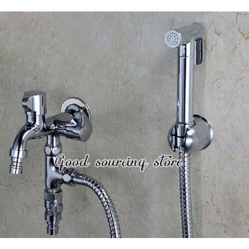 Three-ways bidet shower, brass bidet faucet