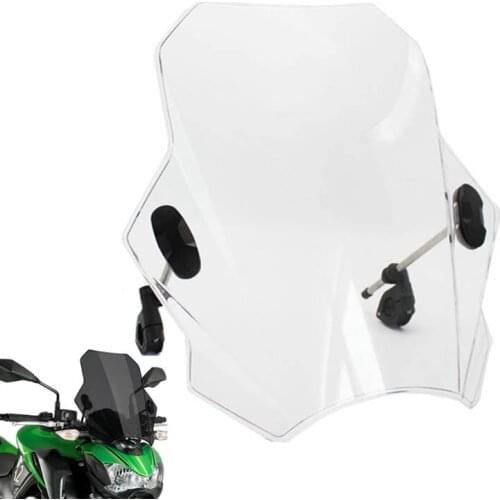 Universal Motorcycle Windshield Windscreen wind deflector With adjustable bracket Fit For BMW Honda Yamaha Kawasaki Suzuki