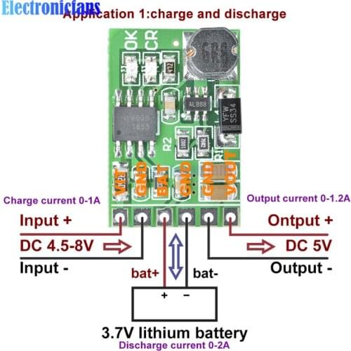 DC 5V 3.7V 5V to 12V DC 12V 2in1 Lithium Battery Charger Discharger Board DC-DC Converter Step-up Module for IP PTZ Camera UPS