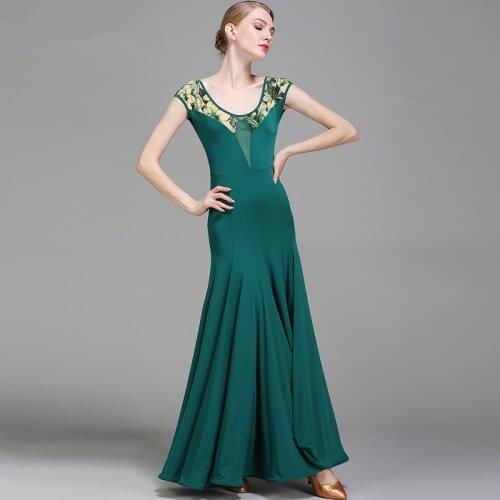 2 Colors Women Modern Waltz Tango Smooth Ballroom Dance Dress Standard Ballroom Dress Short sleeve ballroom dance clothing