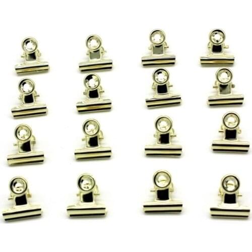 10 PCS Affordable Golden Tone Metal Office Paper Document Binder Clips 22mm