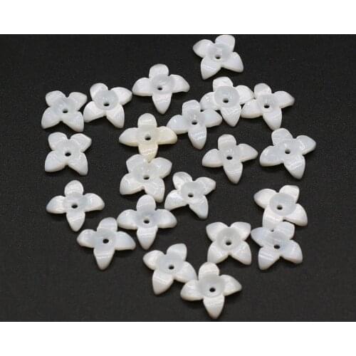 10pcs Natural Freshwater Shell Beads Flower Shape Shell Loose Beads Accessories for Women Making DIY Jewelry Necklace Gift