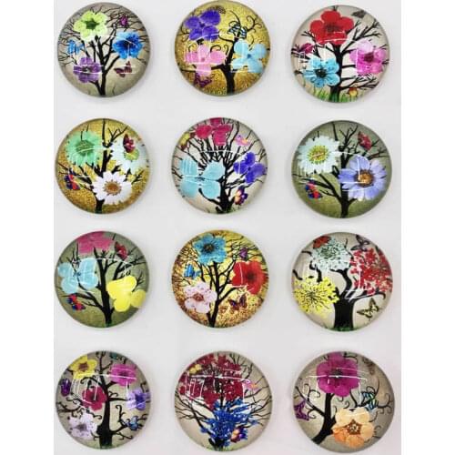 20mm Mixed Fashion flower Oval Glass Cabochon Flatback Photo Dome Cameo Imitation dried flower in pairs 20pcs/lot K05414