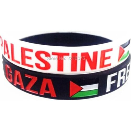 300pcs Flag World Cup Palestine Gaza wristband silicone bracelets free shipping by DHL express