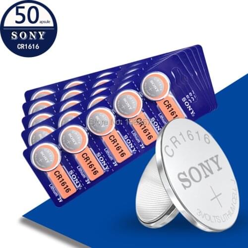 50pc original brand for Sony cr1616 3v button cell coin batteries for watch DL1616 BR1616 ECR1616 5021LC L11 L28 KCR1616