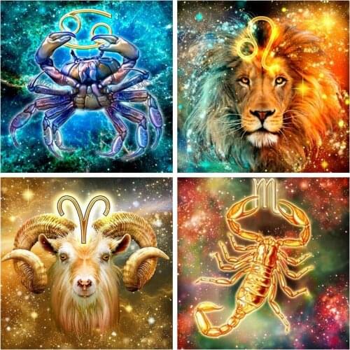 5d DIY Diamond Painting 12 Constellation,Aries,Leo,Sagittarius,Aquarius picture 3D Cross Stitch full diamond mosaic Sticker Gift