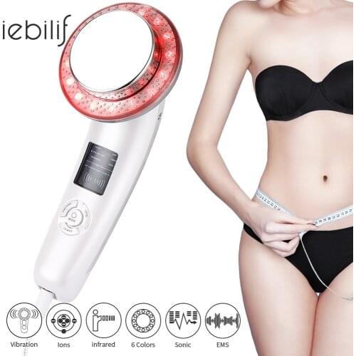 6 in 1 LED Screen EMS Body Beauty Slimming Massager Ultrasound Cavitation Mechine Ance Removal Skin Whitening Skin Care Tools