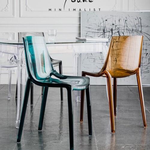 Acrylic transparent chair bedroom vanity chair home back dining chair Living room furniture Modern design simple Stool chair