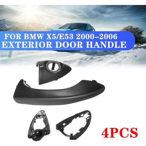 4PCS Car Front Left Driving Side LHD Outside Exterior Door Handles Black For BMW X5/E53 2000-2006 51218243617