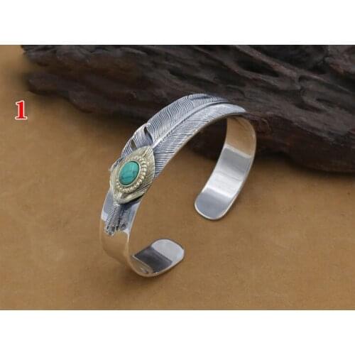 S925 Sterling Silver 4000712223655 Bracelet fashion romantic Fine widened feather Bracelet man women bracelet Men Charm Bracelet