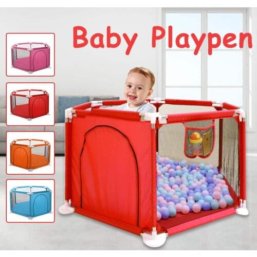 Baby Playpen Interactive Kids Play Playard Game Pool Sponge Ball Safety Gate 6 Panel Fence For Kids Baby