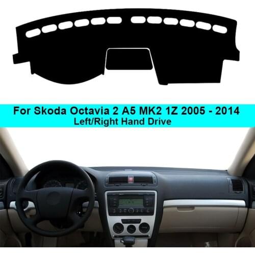 2 Layer Car Dashboard Cover Carpet Cape for Skoda Octavia 2 A5 MK2 1Z 2005-2012 2013 2014 Rug Shade Pad Carpet Dashmat Sun Shad