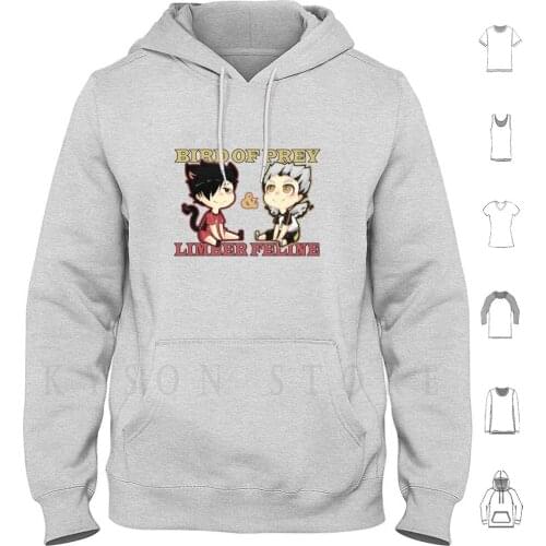 Owl & Cat Hoodies Long Sleeve Haikyu Brotp Otp Cute Kawaii Bokuto Bokuro Bl Bokuto Koutaro Tetsuro Ship