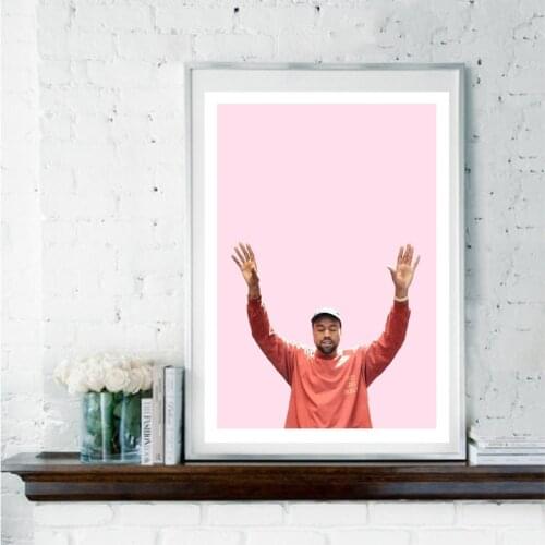 Hip Hop Music Rap Singer Kanye West Art Decor Picture Quality Canvas Painting Poster Home Decor Room Living Sofa Wall Decor