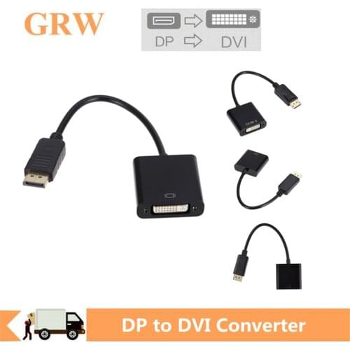 Grwibeou Display Port To DVI Cable Adapter Converter Male To Female 1080P For Monitor Projector Displays