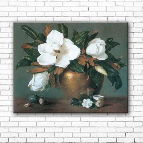 Classical magnolia flowers scenery canvas printings oil painting printed on canvas home living room wall art decoration picture
