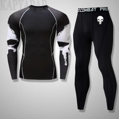 KAPYAPAR Men’s Thermal Underwear Set, Compression Base Layer Sports Long Johns Fleece Lined Winter Gear Running Skiing