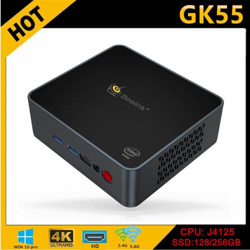 Beelink Gemini GK55 Windows 10 Mini PC Computer 8G 128GB/256GB 2.4+5G WiFi 4K BT Intel-Apollo Lake J4125 Office Desktop Computer