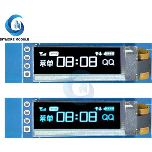 0.91" Inch OLED Display Module 128*32 Blue/White Color SSD1306 Controller IIC I2C Interface 4 Pin 3.3V/5V For Arduino
