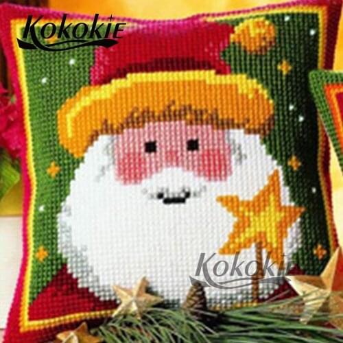 Handicraft embroider Needlework kits cross stitch sets For Christmas pillow embroidery cushion cover kits 3d cushion mat