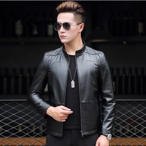 Real Spring Autumn Genuine Cow Leather Jacket Motorcycle Plus Size Coat Hombre P-1-7280-1 ZL926