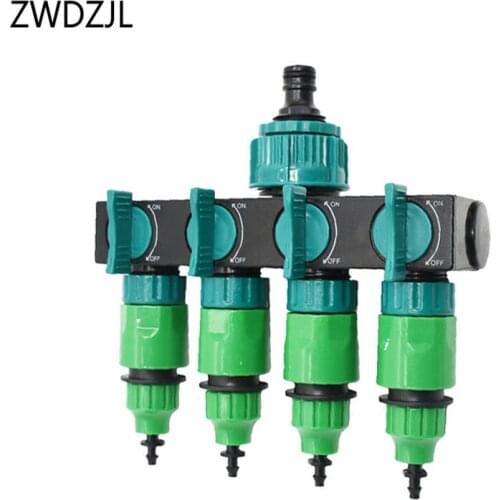 1/4" 3/8" garden water pipe 4 way splitter 4 way Tap Garden tap 4/7 8/11 hose water irrigation splitter Connector 1pcs