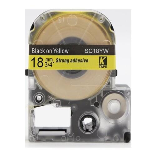 SC18YW/LC5YBW LC-5YBW compatible FOR KingJim Black on Yellow Label Printer tapes