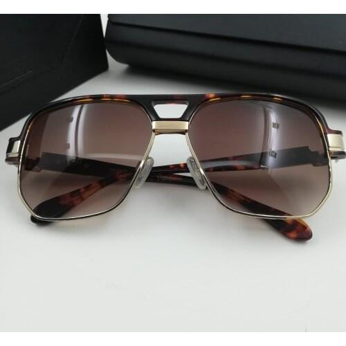 New Style half frame Luxury Brand Designer 18K Laser gold plating Sunglasses Men Women Vintage Oversized Glasses Man with case
