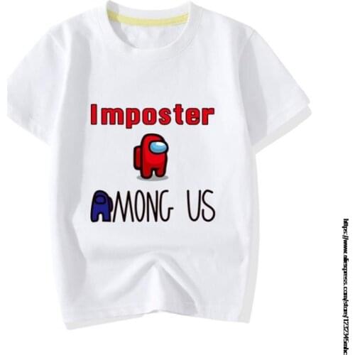 Among Us Print Tshirt Boys Girls Cartoon 100% Cotton T Shirt Children Kids Summer Short Sleeve T-shirt Clothes