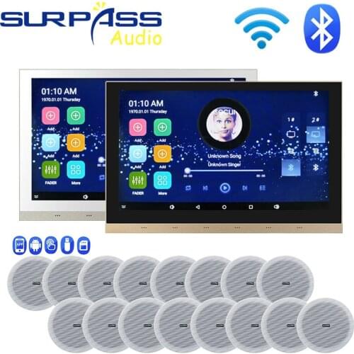 10inch Bluetooth Sound In Wall Amplifier Android WiFi Touch Screen Smart Home Background Music PA Ceiling Speaker Theater System