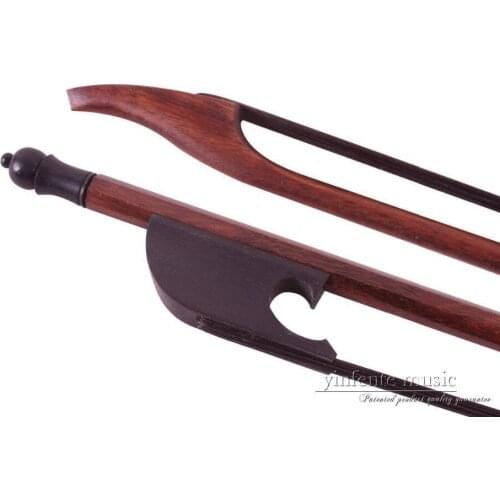 Yinfente 4/4 Violin Bow Baroque Style Brazil Wood Ebony Frog Violin Accessory Parts Natural Black / White Horse Hair Full Size