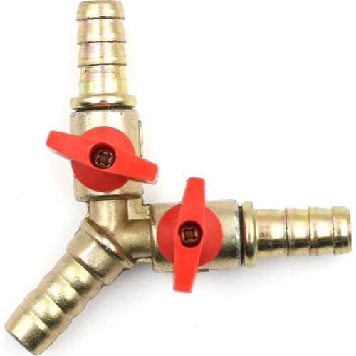 Clamp Fitting Hose Barb Fuel Water Oil Gas For Garden Irrigation Automotive 3/8" 10mm Brass Y 3-Way Shut Off Ball Valve