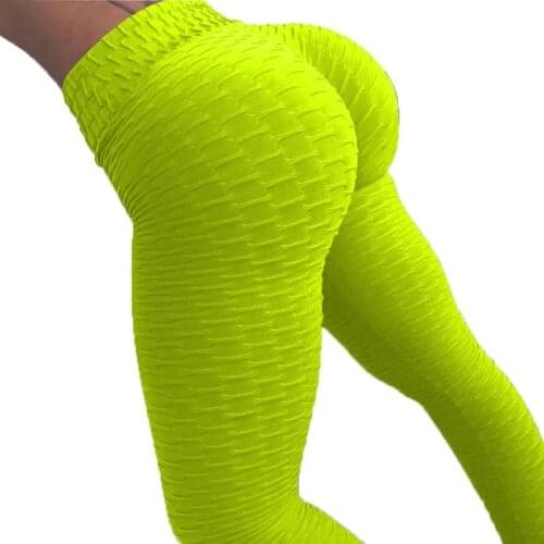 2019 Women Sexy Yoga Pants Fitness Sports Leggings Jacquard Sports Leggings Elastic Running Trousers High Waist Yoga Tight Pants