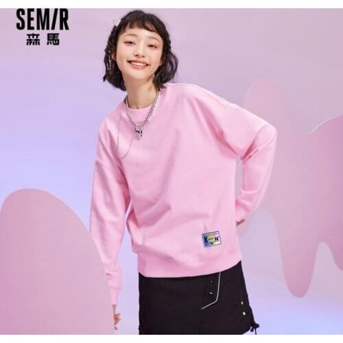 SEMIR Couple clothing sweater women 2020 new casual Korean trend reflective printing winter clothing oversize top