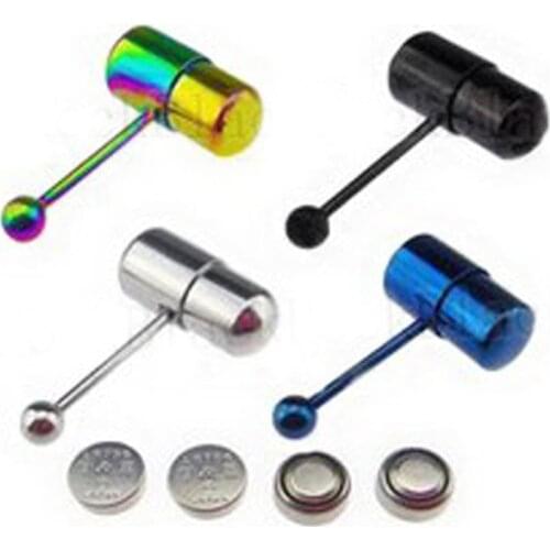 1 Pc Special Design Vibrating Tongue Piercing 1.2*17mm Barbell Stainless Steel Tongue Rings Body Jewelry Hot Selling Apparel
