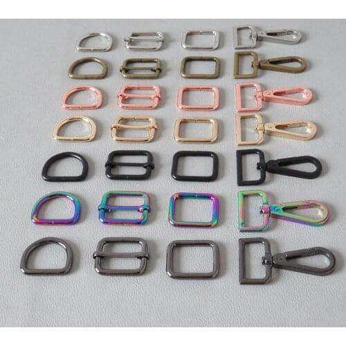 10Pcs/Pack Metal D Ring Rectangular Buckle Straps Semiring Adjuster For Bag Luggage Accessories Clasp Hook Dog Leash Hardware