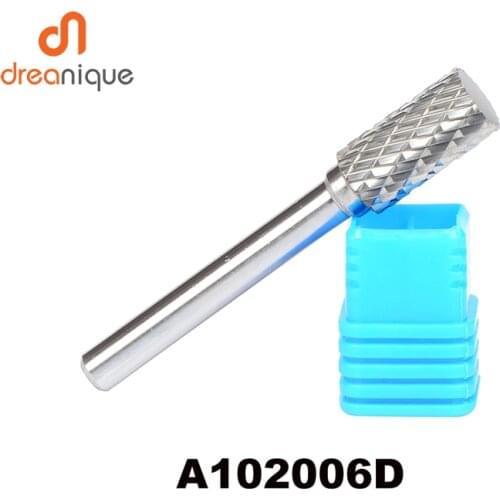 2pcs/lot carbide A cylinder 10*20mm head rotary burr file cutter grinding and abrasive tools A102006 6mm shank milling cutters