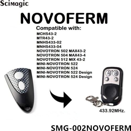 20x Novoferm Micro Novotron 512 Design Compatible Remote Control 433.92MHz rolling code Novoferm garage door command transmitter